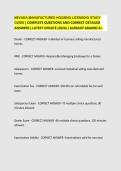 NEVADA MANUFACTURED HOUSING LICENSING STUDY GUIDE &vert; COMPLETE QUESTIONS AND CORRECT DETAILED ANSWERS &vert; LATEST UPDATE &lpar;2026&rpar; &vert; ALREADY GRADED A&plus;