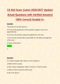 CA Bail Exam &lpar;Latest 2026&sol;2027 Update&rpar; Actual Questions with Verified Answers&vert; 100&percnt; Correct&vert; Graded A&plus; 