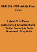 NUR 509 FNP Adults Final Exam PDF &vert; Practice Questions & Study Guide