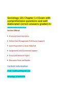 Sociology 101 Chapter 1-4 Exam with comprehensive questions and well elaborated correct answers graded A&plus;