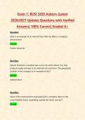 Exam 1&colon; BUSI 3250 Auburn &lpar;Latest 2026&sol;2027 Update&rpar; Questions with Verified Answers&vert; 100&percnt; Correct&vert; Graded A&plus;