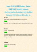 Exam 2&colon; BUSI 3250 Auburn &lpar;Latest 2026&sol;2027 Update&rpar; Business Communication Questions with Verified Answers&vert; 100&percnt; Correct&vert; Graded A&plus;
