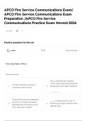 APCO Fire Service Communications Exam&sol; APCO Fire Service Communications Exam Preparation &sol;APCO Fire Service Communications Practice Exam Newest 2026