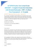 ACVPM Practice Test Actual Exam 2026&sol;2027 &ndash; Complete Exam-Style Questions with Detailed Rationales &vert; 100&percnt; Verified &vert; Pass Guaranteed &ndash; A&plus; Graded&NewLine;&NewLine;