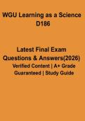 WGU D186 Learning as a Science PDF &vert; Study Guide & Revision Notes