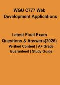 WGU C777 Web Development Applications PDF &vert; Study Guide&comma; Notes & Exam Prep