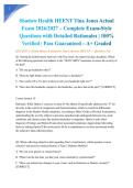 Shadow Health HEENT Tina Jones Actual Exam 2026&sol;2027 &ndash; Complete Exam-Style Questions with Detailed Rationales &vert; 100&percnt; Verified &vert; Pass Guaranteed &ndash; A&plus; Graded&NewLine;&NewLine;
