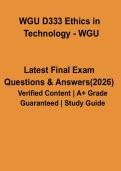 WGU D333 Ethics in Technology PDF &vert; Study Guide&comma; Notes & Exam Prep