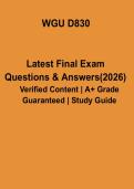 WGU D830 2026 PDF &vert; Study Guide&comma; Notes & Exam Preparation