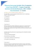 Minnesota Journeyman Sprinkler Fitter Examination Actual Exam 2026&sol;2027 &ndash; Complete Exam-Style Questions with Detailed Rationales &vert; 100&percnt; Verified &vert; Pass Guaranteed &ndash; A&plus; Graded&NewLine;&NewLine;