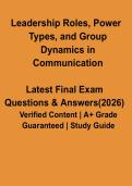 Leadership Roles&comma; Power Types & Group Dynamics in Communication PDF &vert; Study Guide
