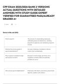 CPP EXAM 2025&sol;2026 BANK 2 VERSIONS ACTUAL QUESTIONS WITH DETAILED ANSWERS WITH STUDY GUIDE EXPERT VERIFIED FOR GUARANTEED PASS&sol;ALREADY GRADED A&plus;