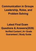 Communication in Groups PDF &vert; Leadership&comma; Roles & Problem Solving Study Guide