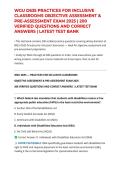 WGU D635 PRACTICES FOR INCLUSIVE CLASSROOMS OBJECTIVE ASSESSMENT & PRE-ASSESSMENT EXAM 2025 &vert; 200 VERIFIED QUESTIONS AND CORRECT ANSWERS &vert; LATEST TEST BANK