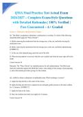 QMA Final Practice Test Actual Exam 2026&sol;2027 &ndash; Complete Exam-Style Questions with Detailed Rationales &vert; 100&percnt; Verified &vert; Pass Guaranteed &ndash; A&plus; Graded&NewLine;&NewLine;