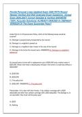 Florida Personal Lines Updated Exam 2026 WITH Recent &NewLine;Newest Verified And Well Analyzed Exam Questions  &lpar;Actual &NewLine;Exam 2026-2027&rpar; Correct Detailed & Verified ANSWERS &NewLine;&lpar;100&percnt; Accurate Solutions&rpar; ALREADY GRADED A&plus;&vert;&vert;NEWEST &NewLine;VERSION Of The Exam Guarantee Pa