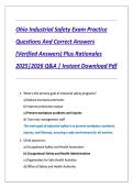 Ohio Industrial Safety Exam Practice &NewLine;Questions And Correct Answers &NewLine;&lpar;Verified Answers&rpar; Plus Rationales &NewLine;2025&vert;2026 Q&A &vert; Instant Download Pdf 