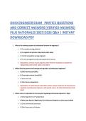 OHIO ENGINEER EXAM PRATICE QUESTIONS &NewLine;AND CORRECT ANSWERS &lpar;VERIFIED ANSWERS&rpar; &NewLine;PLUS RATIONALES 2025&vert;2026 Q&A &vert; INSTANT &NewLine;DOWNLOAD PDF 