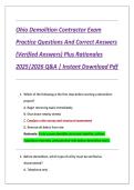 Ohio Demolition Contractor Exam &NewLine;Practice Questions And Correct Answers &NewLine;&lpar;Verified Answers&rpar; Plus Rationales &NewLine;2025&vert;2026 Q&A &vert; Instant Download Pdf 