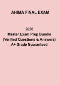 AHIMA Final Exam PDF &vert; Practice Questions&comma; Answers & Study Guide