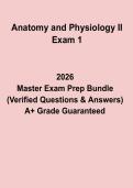 Anatomy and Physiology II Exam 1 PDF &vert; Study Guide&comma; Questions & Answers