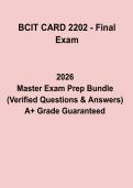 BCIT CARD 2202 Final Exam PDF &vert; Study Guide&comma; Questions & Answers
