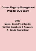Cancer Registry Management Prep for ODS Exam PDF &vert; Study Guide & Practice Questions