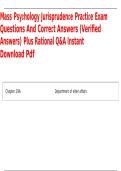 Mass Psychology Jurisprudence Practice Exam Questions and Answers Verified Solutions