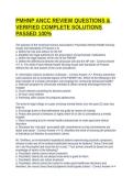 PMHNP ANCC REVIEW QUESTIONS & VERIFIED COMPLETE SOLUTIONS PASSED 100&percnt;