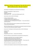 PHR Exam&colon; Business Management Test with all Correct & 100&percnt; Verified Answers &vert;Already Graded A&plus;