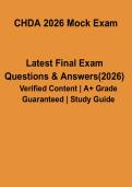 CHDA 2026 Mock Exam PDF &vert; Practice Questions&comma; Answers & Study Guide