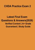 CHDA Practice Exam 2 PDF &vert; Questions&comma; Answers & Study Guide