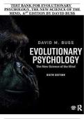 Evolutionary Psychology &lpar;6th Edition&rpar;&comma; David Buss&comma; Test Bank &ndash; Comprehensive Exam Questions and Answers