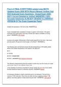 Ftce k-6 FINAL EVERYTHING subject area MATH&sol; &NewLine;Updated Exam 2026 WITH Recent Newest Verified And &NewLine;Well Analyzed Exam Questions  &lpar;Actual Exam 2026&NewLine;2027&rpar; Correct Detailed & Verified ANSWERS &lpar;100&percnt; &NewLine;Accurate Solutions&rpar; ALREADY GRADED A&plus;&vert;&vert;NEWEST &NewLine;VERSION O