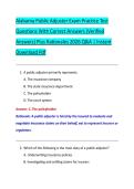Alabama Public Adjuster Exam Practice Test &NewLine;Questions With Correct Answers &lpar;Verified &NewLine;Answers&rpar; Plus Rationales 2026 Q&A &vert; Instant &NewLine;Download Pdf 