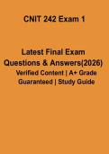 CNIT 242 Exam 1 PDF &vert; Practice Questions&comma; Answers & Study Guide &lpar;Networking&rpar;