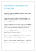 RWP Definitions Exam Questions With Correct Answers&period;