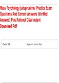 Mass Psychology Jurisprudence Practice Exam Questions and Answers Verified
