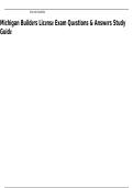Michigan Builders License Exam Questions and Answers Study Guide