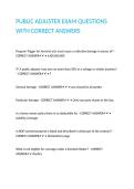 PUBLIC ADJUSTER EXAM QUESTIONS WITH CORRECT ANSWERS 