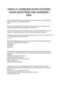 VEHICLE COMMUNICATION SYSTEMS EXAM QUESTIONS AND ANSWERS 2026