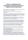 VEHICLE COMMUNICATION NETWORKS EXAM QUESTIONS WITH COMPLETE SOLUTIONS 2026