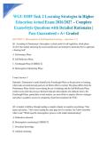 WGU D389 Task 2 Learning Strategies in Higher Education Actual Exam 2026&sol;2027 &ndash; Complete Exam-Style Questions with Detailed Rationales &vert; Pass Guaranteed &ndash; A&plus; Graded