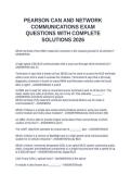 PEARSON CAN AND NETWORK COMMUNICATIONS EXAM QUESTIONS WITH COMPLETE SOLUTIONS 2026