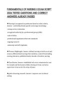 FUNDAMENTALS OF NURSING II EXAM SCRIPT&NewLine;2026 TESTED QUESTIONS AND CORRECT&NewLine;ANSWERS ALREADY PASSED