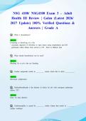NSG 4100&sol; NSG4100 Exam 3 &ndash; Adult Health III Review &vert; Galen &lpar;Latest 2026&sol; 2027 Update&rpar; 100&percnt; Verified Questions & Answers &vert; Grade A