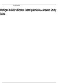 Michigan Builders License Exam Questions and Answers Study Guide