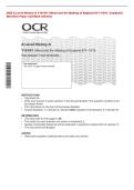 OCR A Level History A Y101&sol;01 Alfred and the Making of England 871&ndash;1016 Combined&NewLine;Question Paper and Mark Scheme 
