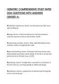 GERIATRIC COMPREHENSIVE STUDY PAPER&NewLine;2026 QUESTIONS WITH ANSWERS&NewLine;GRADED A&plus;&NewLine;