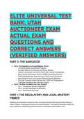 Elite Utah Auctioneer Exam Test Bank 2026&sol;2027&colon; Actual Exam Questions&comma; Verified Answers & Legal Analysis